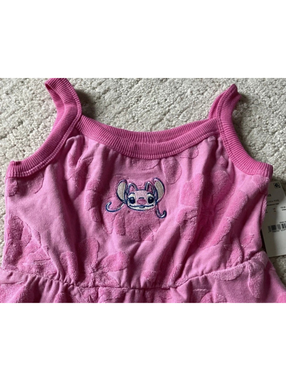 Disney Stitch Angel Girls Pink Sundress Size XS Tropical Print